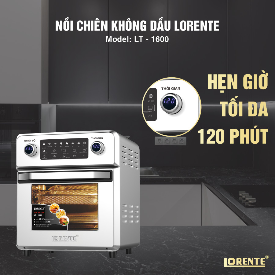 Nồi chiên không dầu cao cấp Lorente LT-1600 - Hàng Chính Hãng