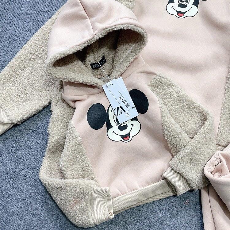 SET BỘ MẸ BÉ MICKEY BE PHỐI LÔNG XÙ