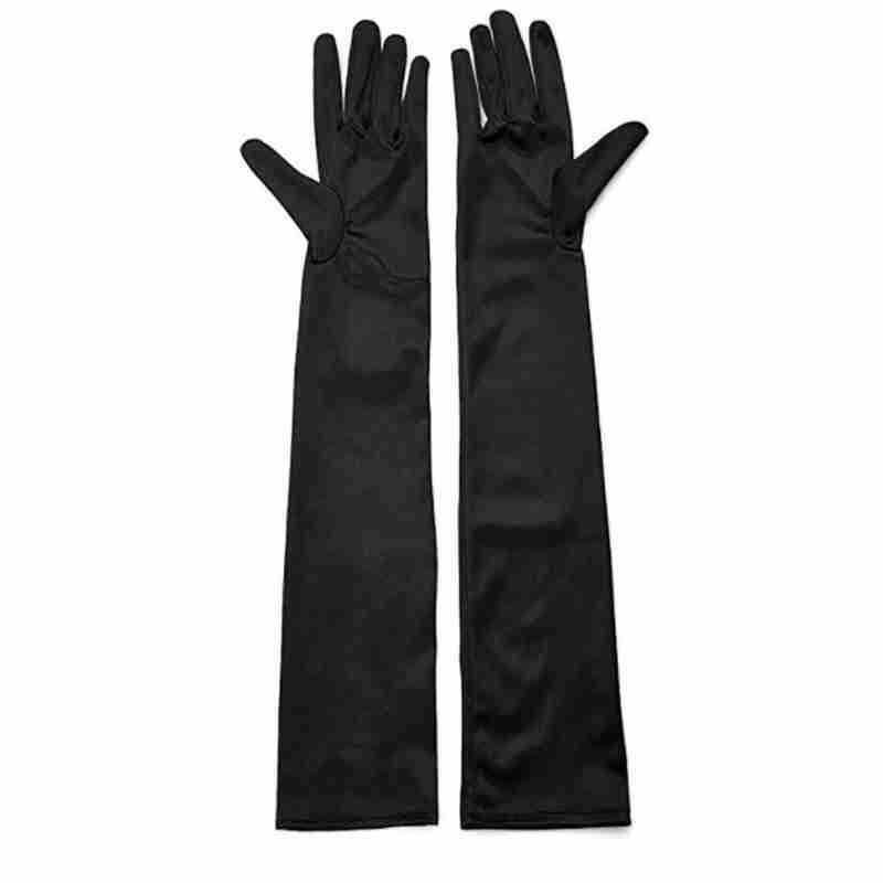 Găng tay dài Găng tay Satin đen Găng tay buổi tối Găng tay Opera Đen Găng tay khuỷu tay 21 "cho nữ