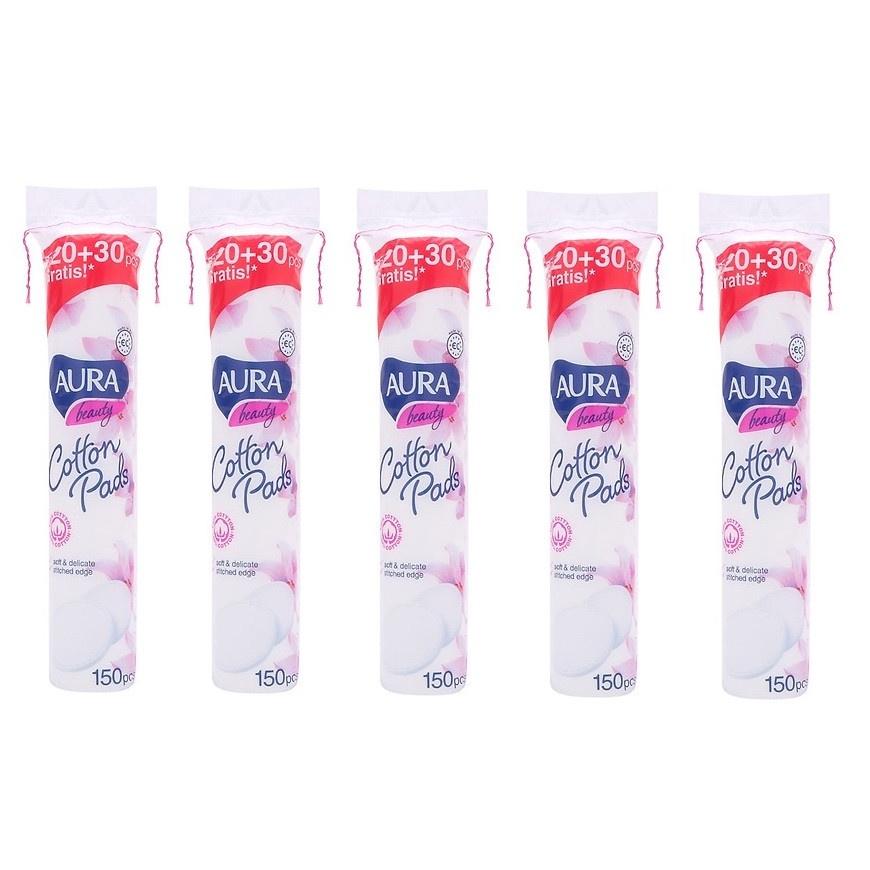 Combo 5 Bông tẩy trang Aura Beauty 150 miếng