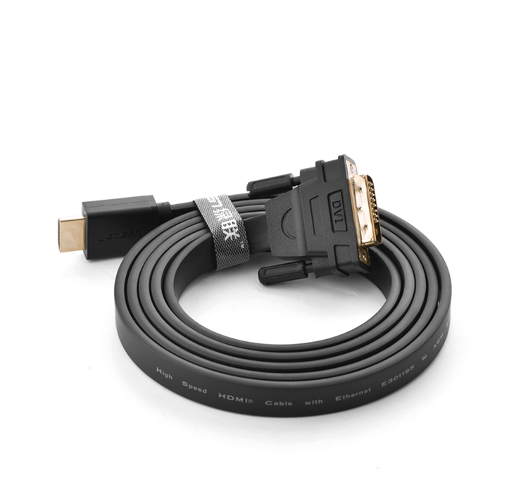 Dây cáp chuyển đổi HDMI sang DVI-D 24+1 dây dạng dẹt dài 15M UGREEN HD106 30142 - Hàng chính hãng