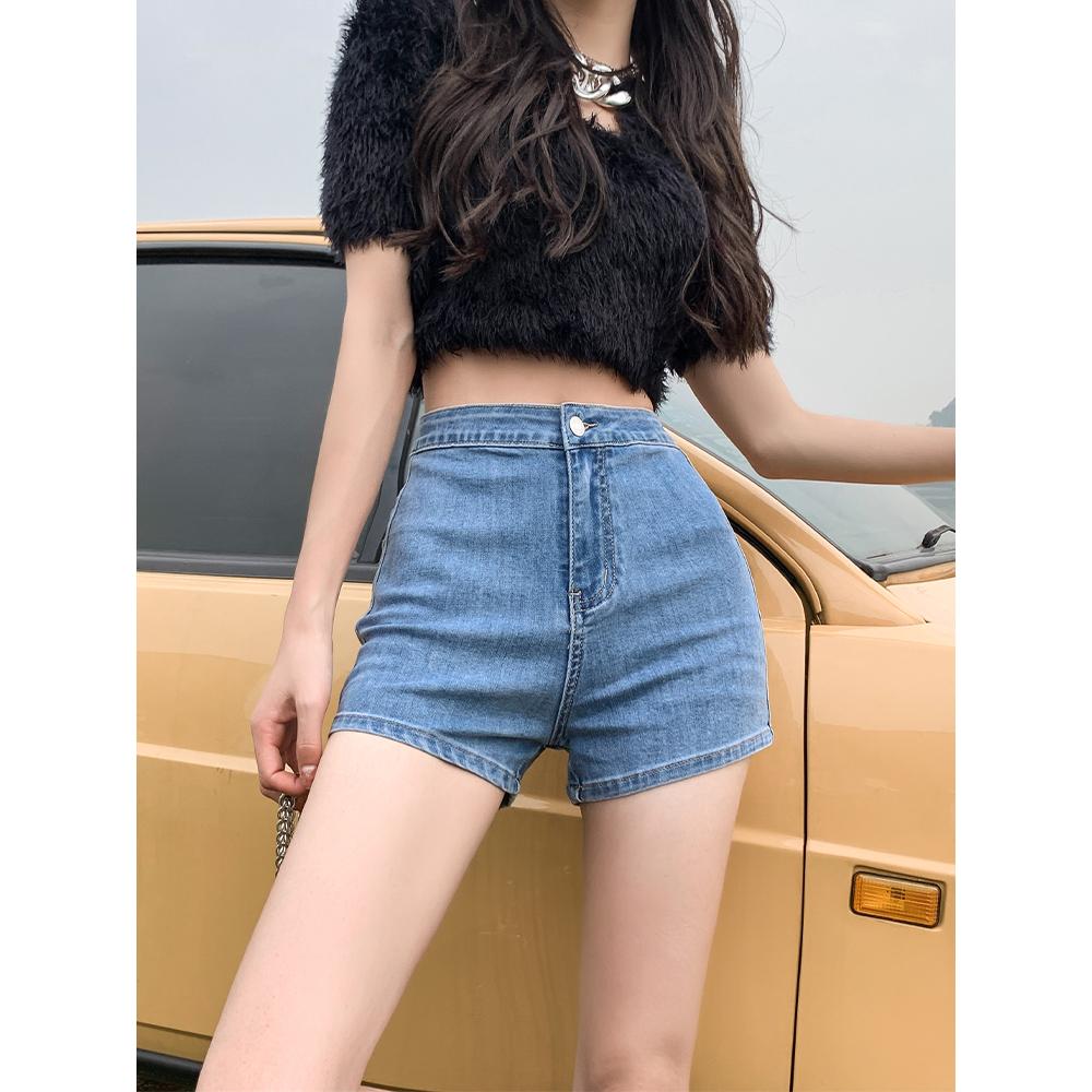 [L2M] Quần SHORT JEANS lưng cao chất liệu co giãn siêu tôn dáng phong cách năng động