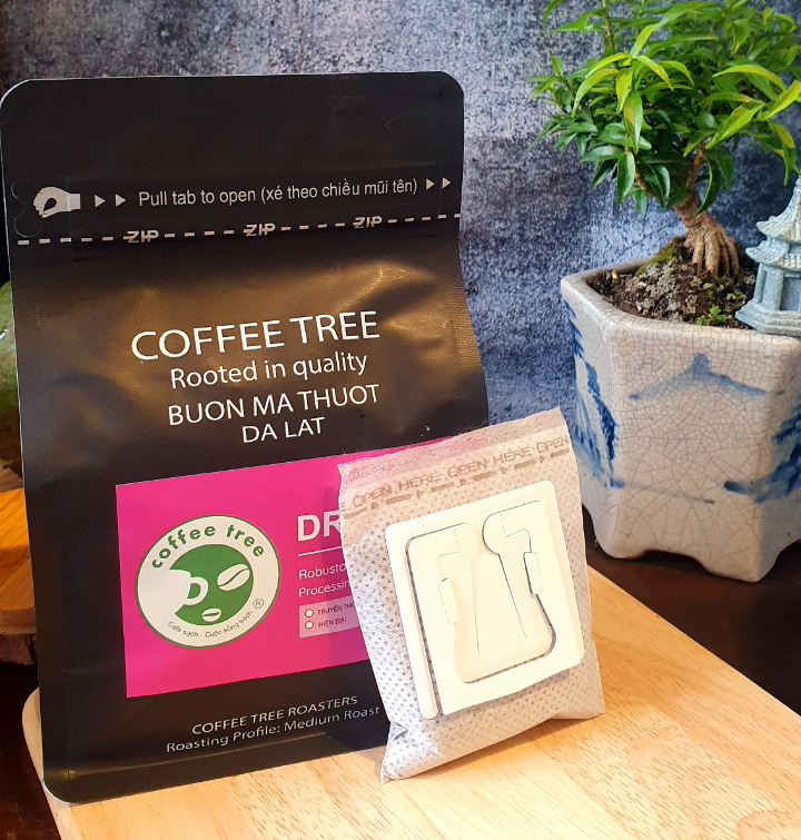 Cà phê phin túi lọc nguyên chất 100% gu truyền thống Coffee Tree