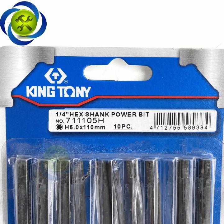 Mũi lục giác 5mm dài 110mm Kingtony 711105H (10 cây/vỉ)