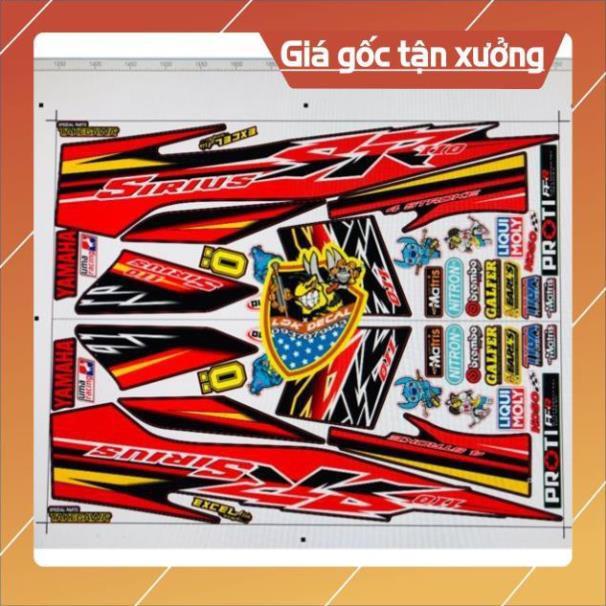 Tem rời sirius SR đỏ đen 3 lớp ko bay màu