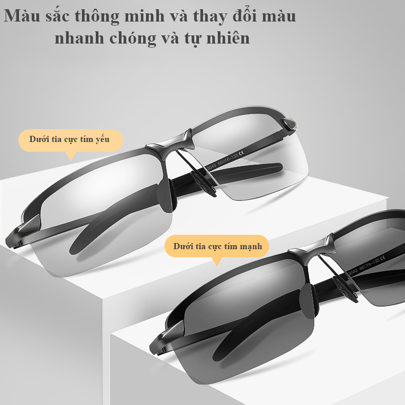 Kính râm nhìn đêm nam M05M kính râm thay đổi màu sắc cảm quang lái xe đặc biệt ngày và đêm sử dụng kép phân cực lái xe