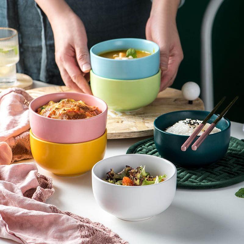 Bát cơm khum, Sứ men mờ màu pastel phong cách Bắc Âu - hàng không chì xuất khẩu