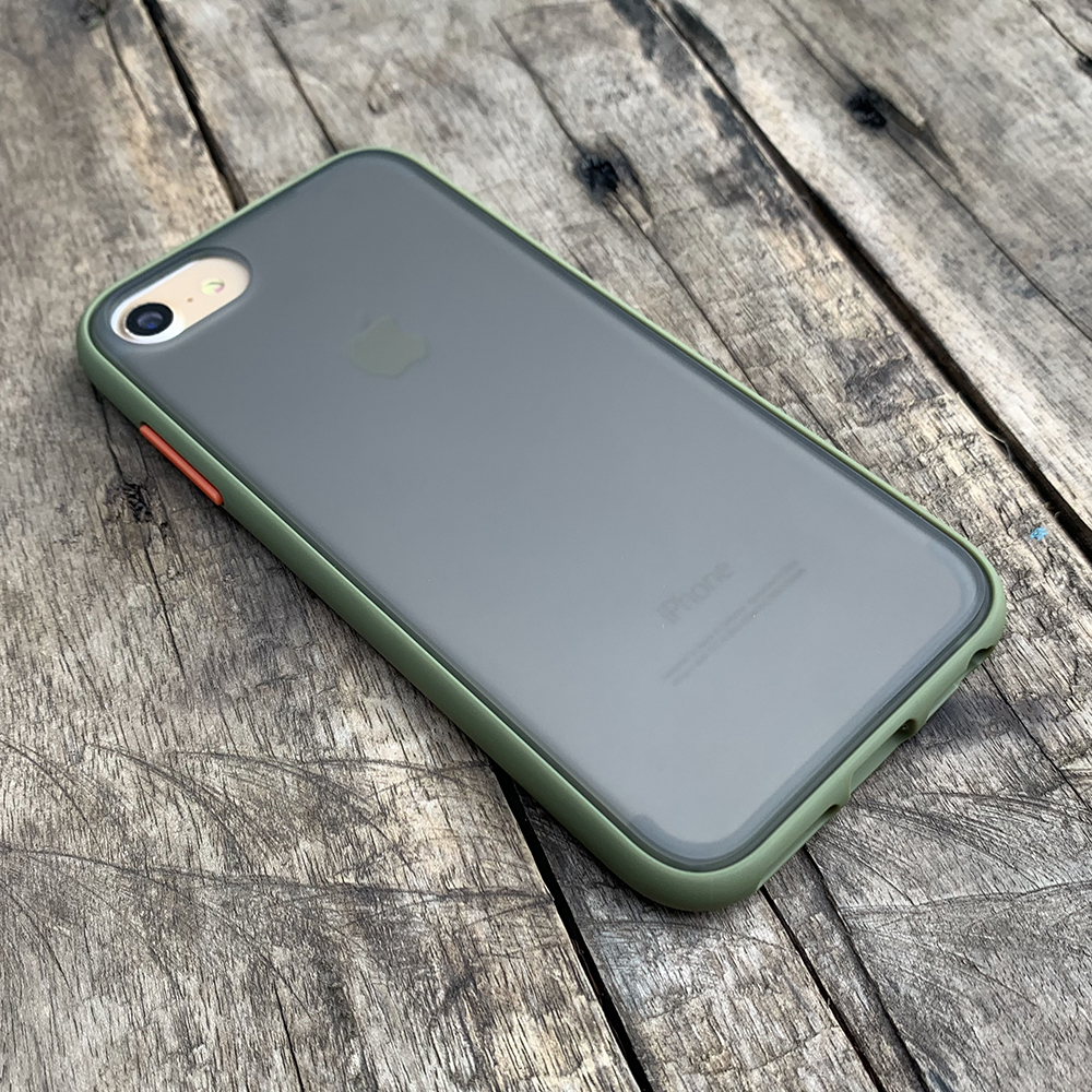 Ốp lưng chống sốc dành cho iPhone 7 vs iPhone 8 nút bấm màu cam - Màu xanh