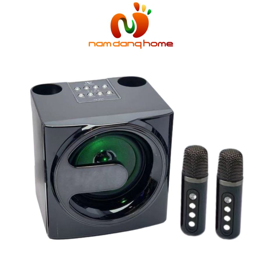 Loa Bluetooth Karaoke YS207 - Loa xách tay chất liệu nhựa cao cấp hiệu ứng đổi giọng, điều chỉnh echo, reverb, effect kèm 2 micro không dây