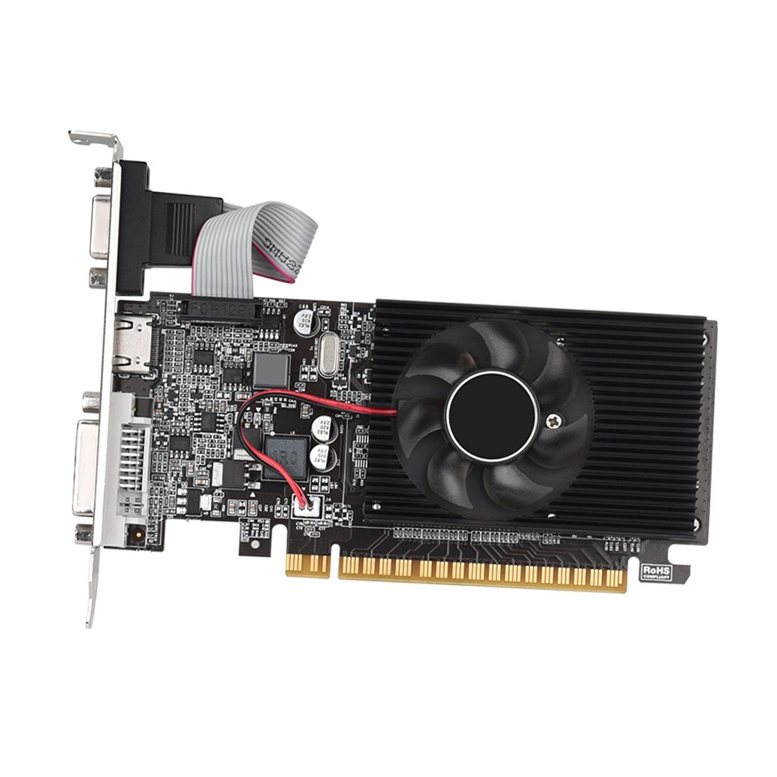 GT210 1G Graphics Card, Video Card Gddr3 Small Fan Plug and Play Heat Dissipation Computer Accessories Computer Graphics Card for PC Working