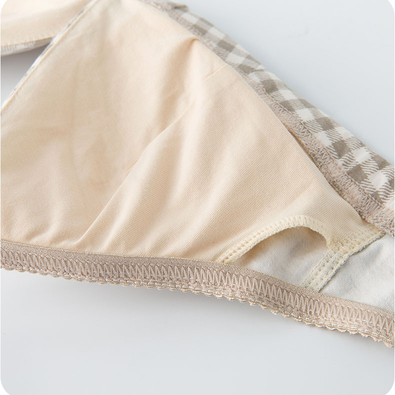 Bralette Cotton Đệm Mỏng Họa Tiết Kẻ Caro Thoáng Mát Phong Cách Nhật Bản B497