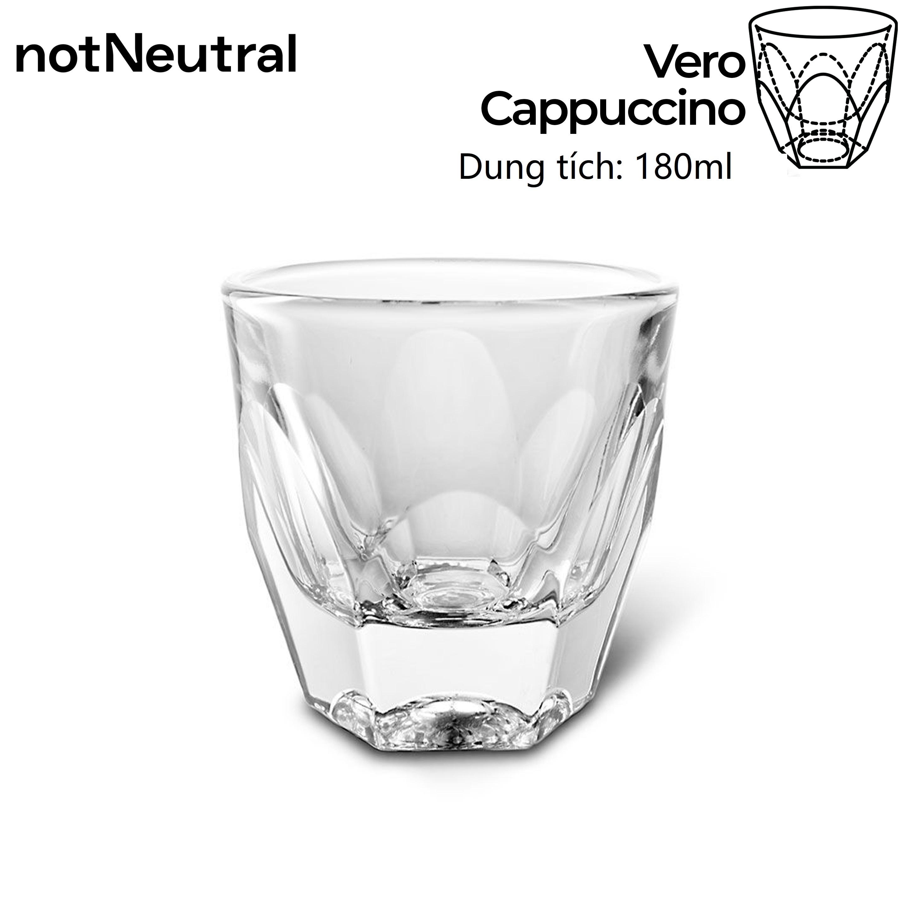 Ly Cappuccino NotNeutral VERO thủy tinh 180ml