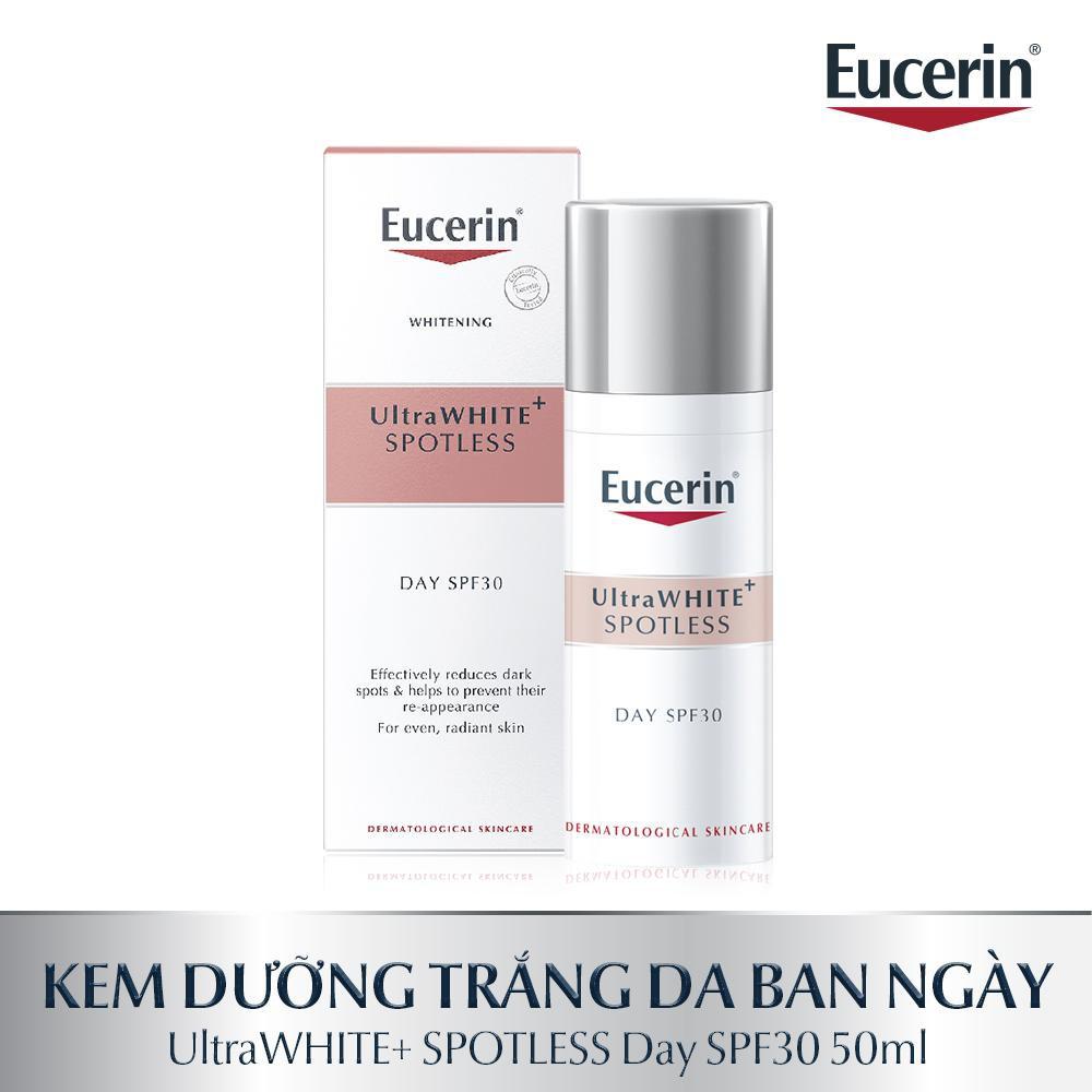 Combo Eucerin Sữa Rửa Mặt Và Kem Dưỡng Giảm Thâm Nám Ultrawhite+ Spotless Cleansing Foam 150g & Day 50ml