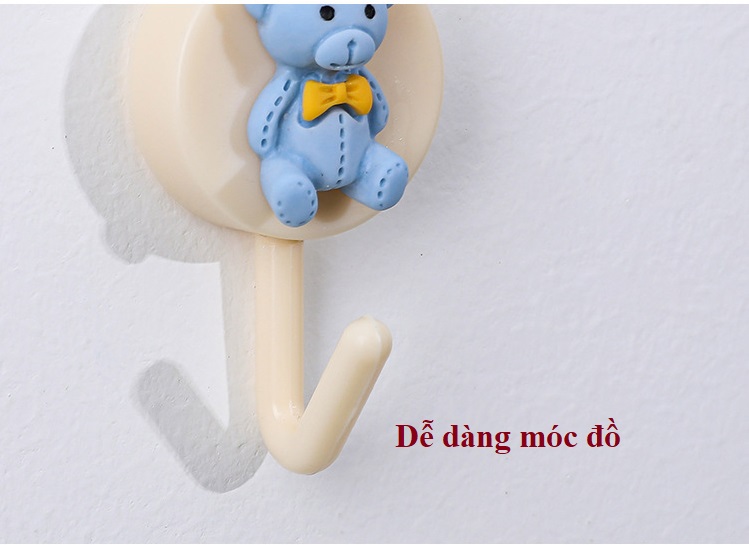 Set 10 Móc Treo Dán Tường Mini, Móc Treo Đồ Nhỏ Gắn Hình Cute - Giao Màu Hình Ngẫu Nhiên