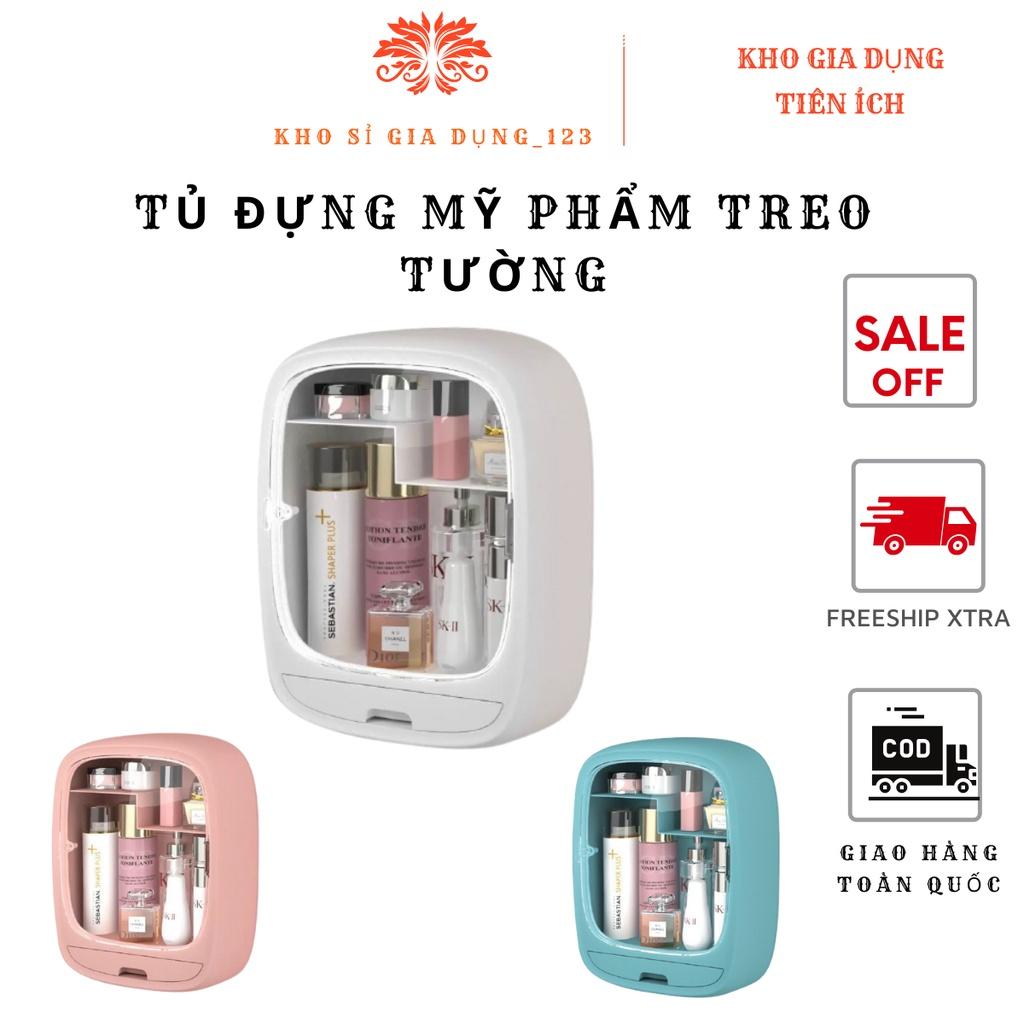 Kệ đựng mỹ phẩm gắn tường tiện lợi. Tủ đựng mỹ phẩm treo tường nhỏ gọn, sang trọng