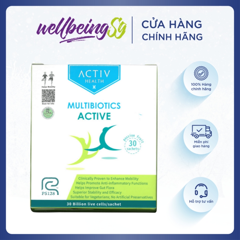 Thức Uống Dạng Bột ActivHealth Multibiotics Active Duy Trì Hệ Vi Khuẩn Đường Ruột, Hỗ Trợ Giải Tỏa Căng Thẳng, Bổ Sung Năng Lượng Cho Cơ Thể