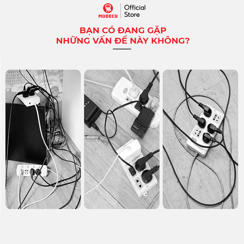 Miếng Dán Tường Treo Ổ Điện, Router Wifi, Xoay 360 Độ Tiện Lợi - Keo Siêu Dính - Nhựa ABS Cao Cấp - Modeco