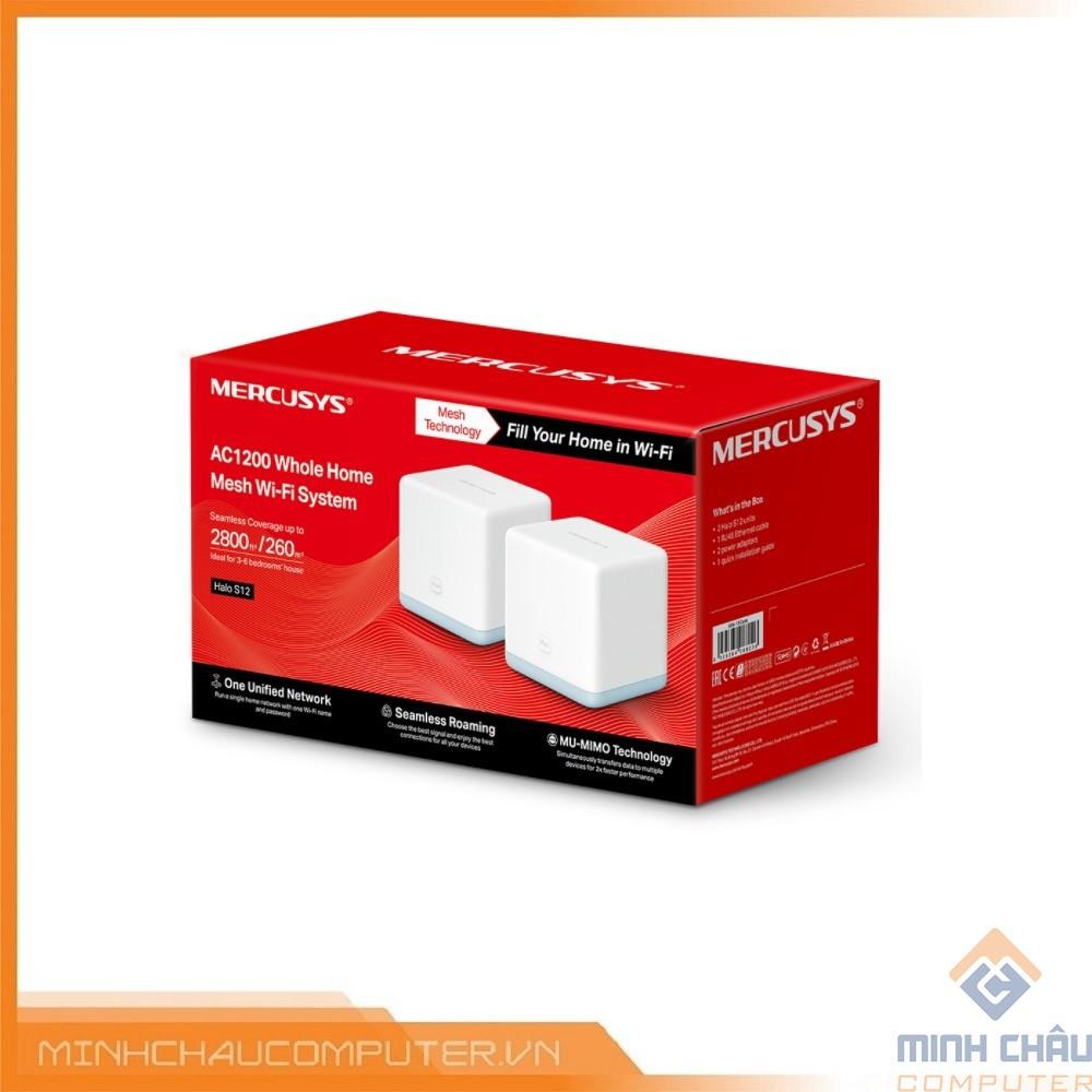 Bộ Phát Wifi Mesh Cho Gia Đình Mercusys Halo S12 Chuẩn AC Tốc Độ 1200Mbps - Hàng Chính Hãng