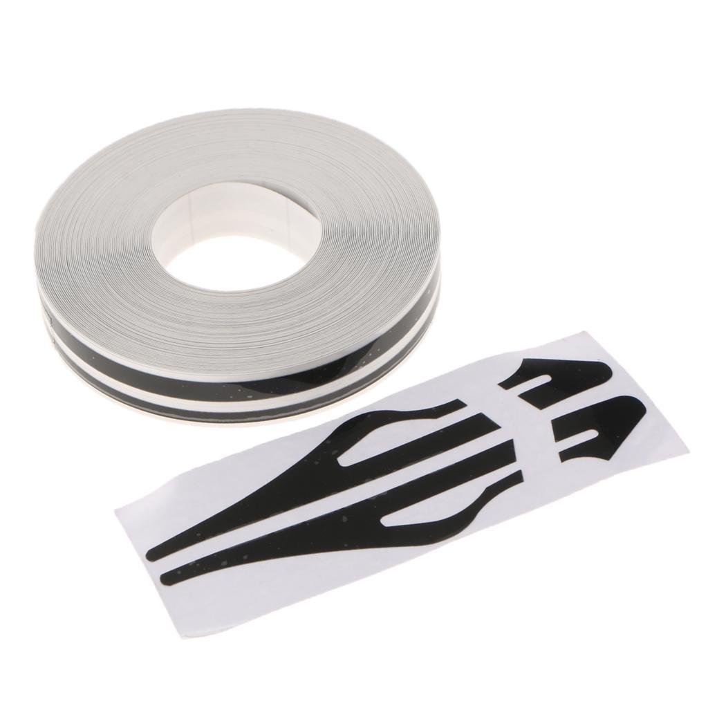 2PCS Car Styling Hood Cover Vinyl Wrap Tape Sticker Roll Steamline Decal Trim - Black+Red