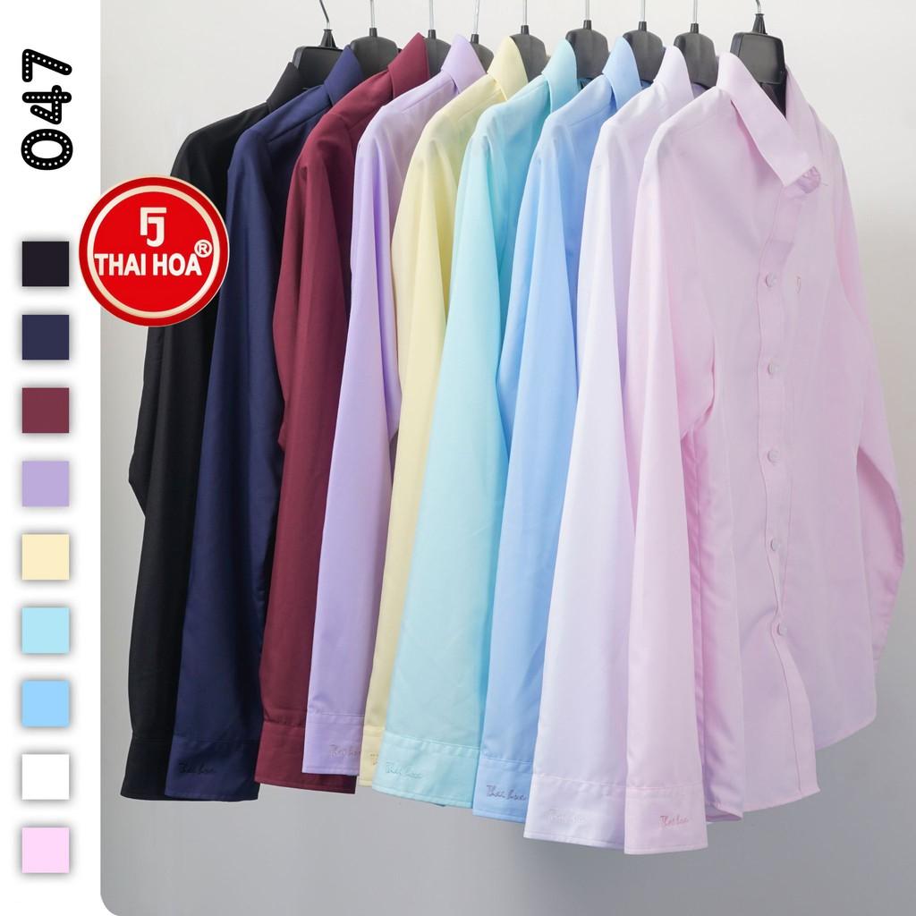 Áo sơ mi thời trang Thái Hòa 047-06-01 vải cotton thoáng mát đa dạng màu sắc