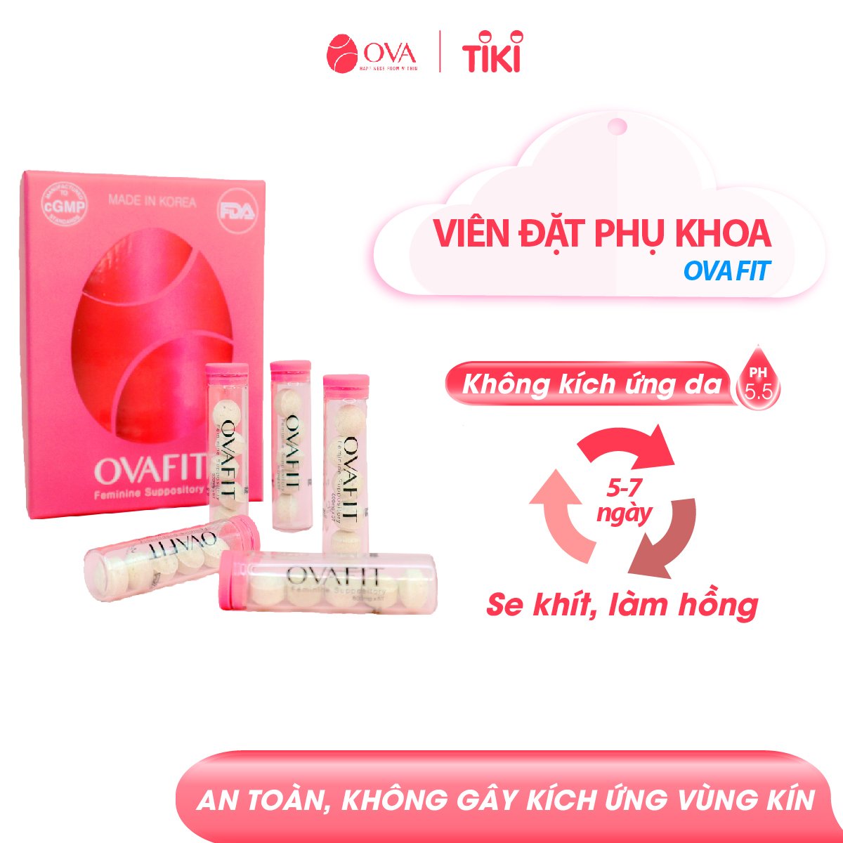 Hồi Xuân OvaFit Nhập Khẩu Hàn Quốc | Làm Sạch, Detox Vùng Kín, Hồi Trinh Giảm Triệu Chứng Viêm Nhiễm Vùng Kín