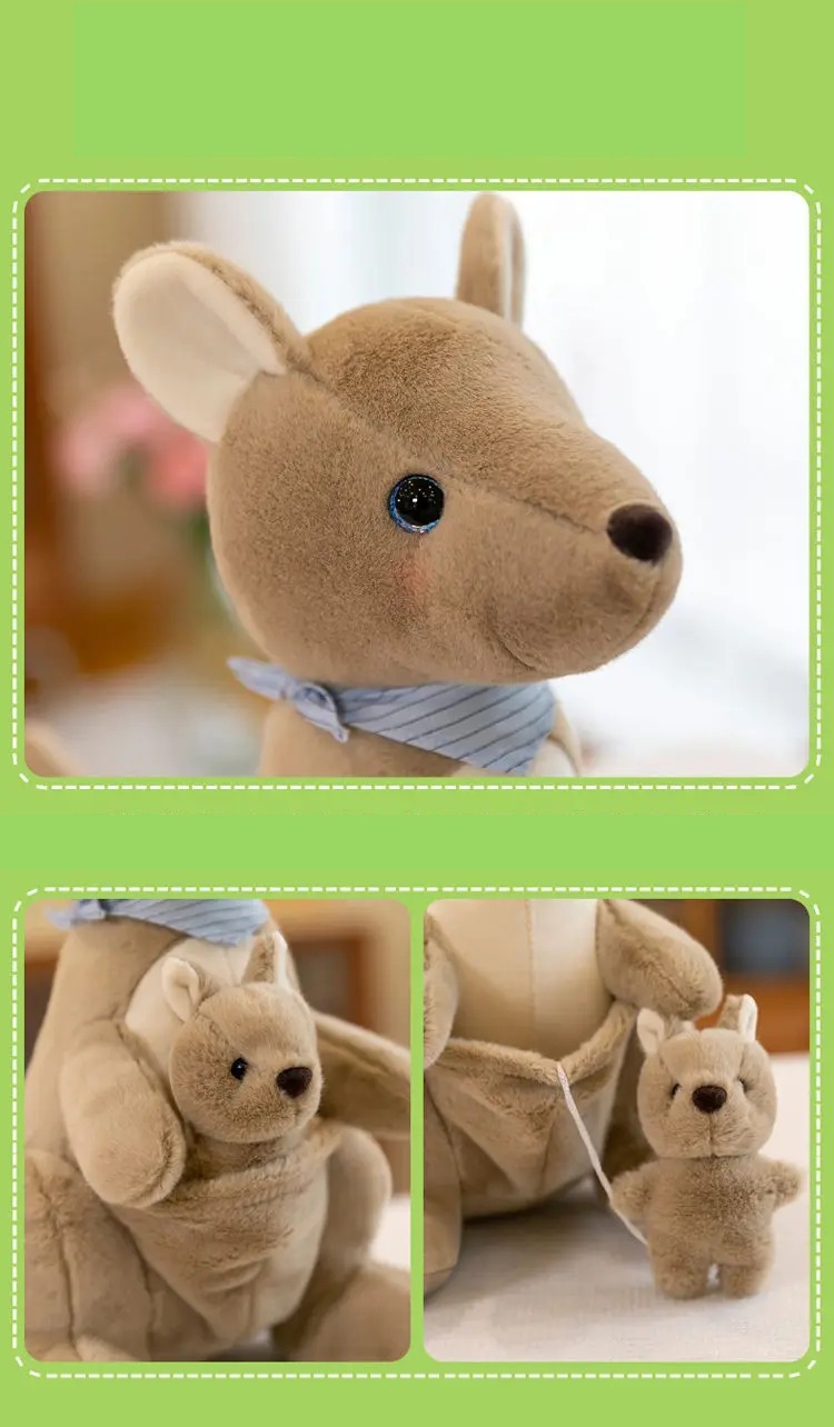 Thú nhồi bông chuột túi Kangaroo cute - Size 45cm - Quà tặng chuột bông kangaroo ôm con êm mịn cho bé