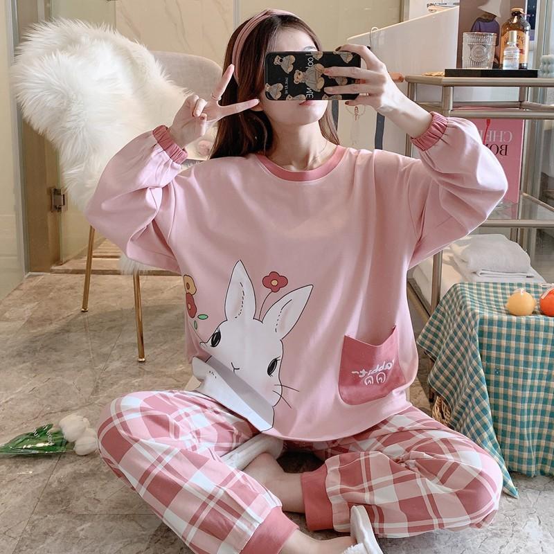 Set Đồ Bộ ngủ dài tay cotton thun sữa hoạt hình kute DDTT04