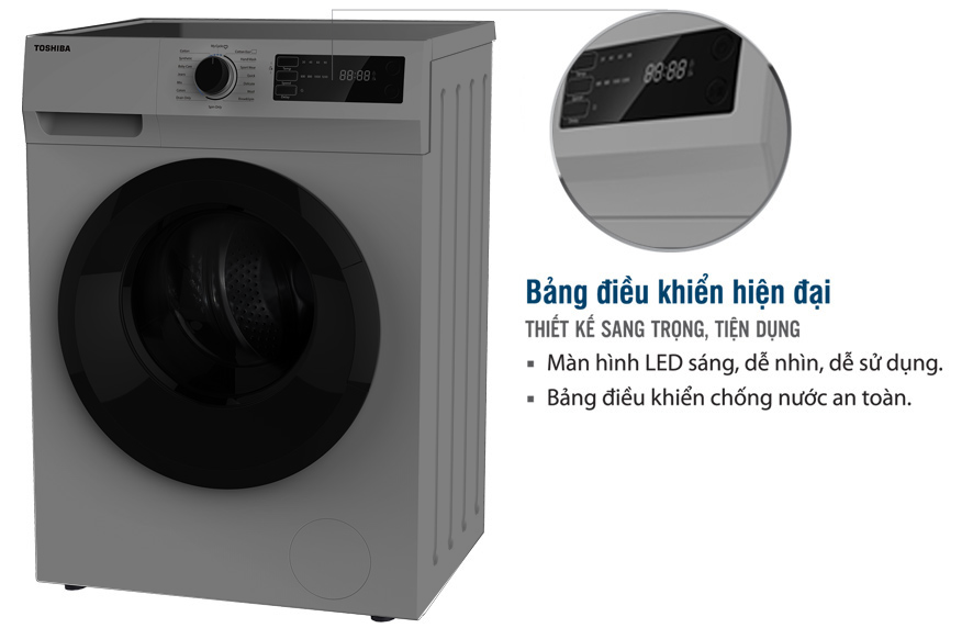 Máy giặt lồng ngang Toshiba Inverter 8.5Kg TW-BK95S3V - Hàng chính hãng