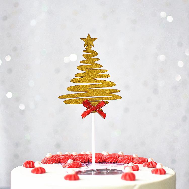 Que Cắm Trang Trí Bánh Kem Hình Chữ Merry Christmas