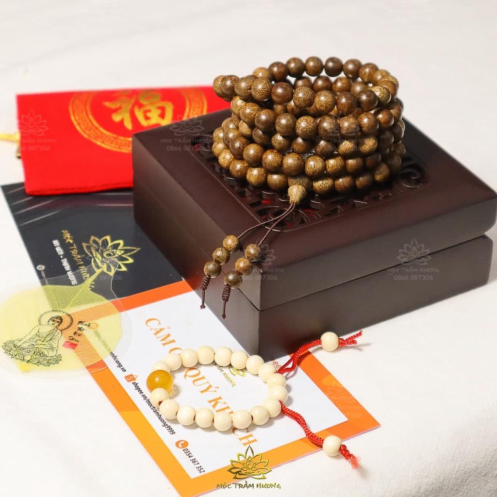 Vòng Tay Trầm Hương MTH JEWELRY Chuỗi Tràng Hạt 108 Size 8mm