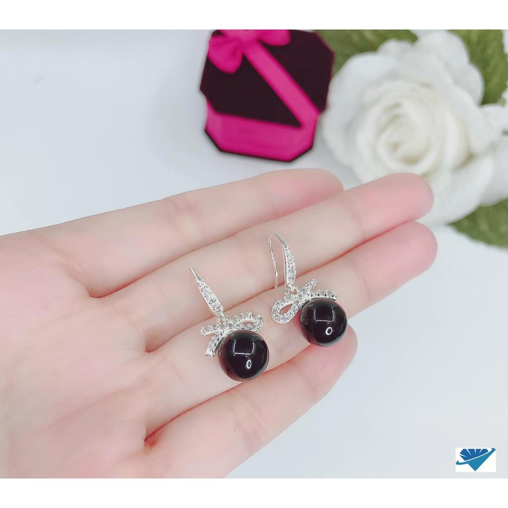 Bông tai nữ bạc ta móc nơ trai MS65a