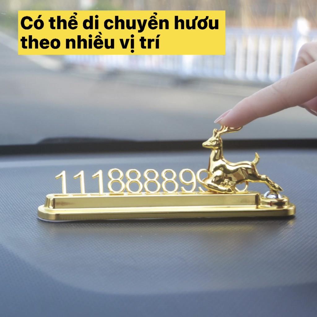 Bảng Số Điện Thoại Ô Tô Bảng Số Mạ Vàng Hình Con Hươu Sóc Gắn Trên Mặt Taplo Xe Hơi Thiết Kế Sang C
