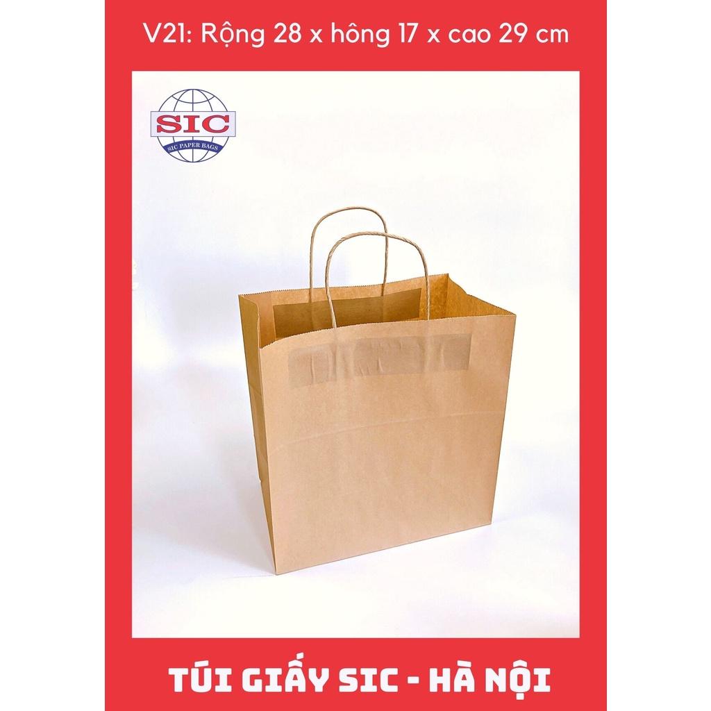 10 CHIẾC TÚI GIẤY KRAFT V21: 28x17x29cm CÓ QUAI
