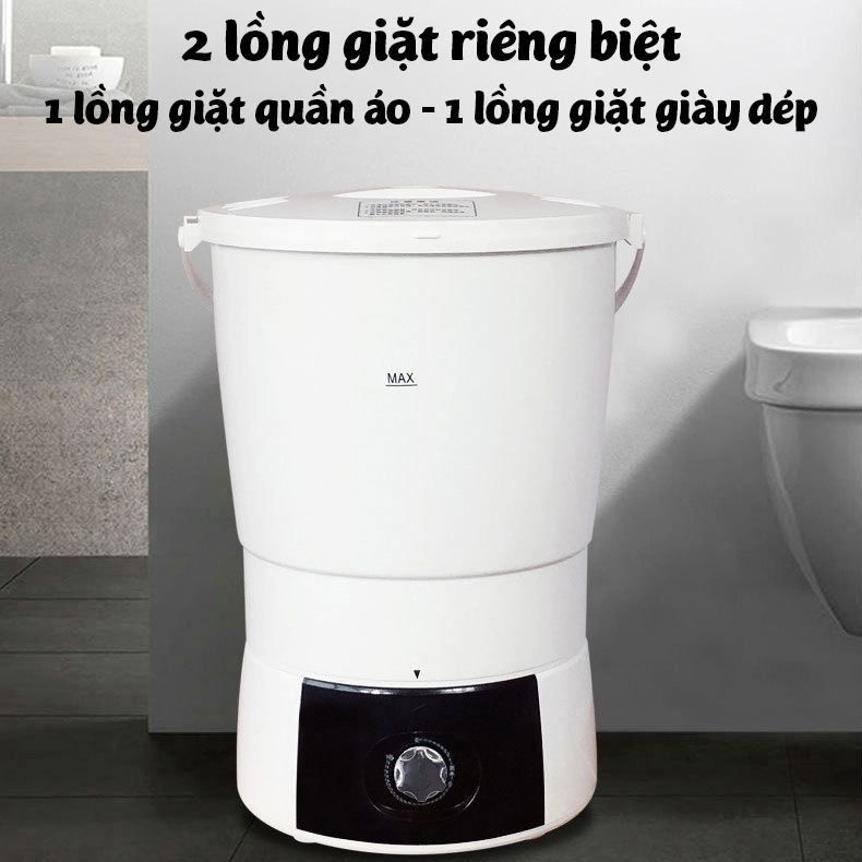 Máy giặt mini XPB-45T kèm 2 lồng giặt quần áo và giày dép riêng tiện lơi cho học sinh, sinh viên, em bé