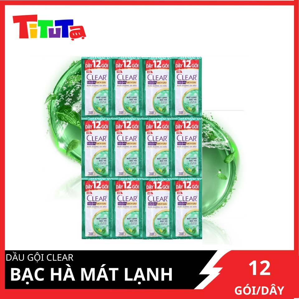 Dầu gội Clear Bạc hà Dây 12 gói