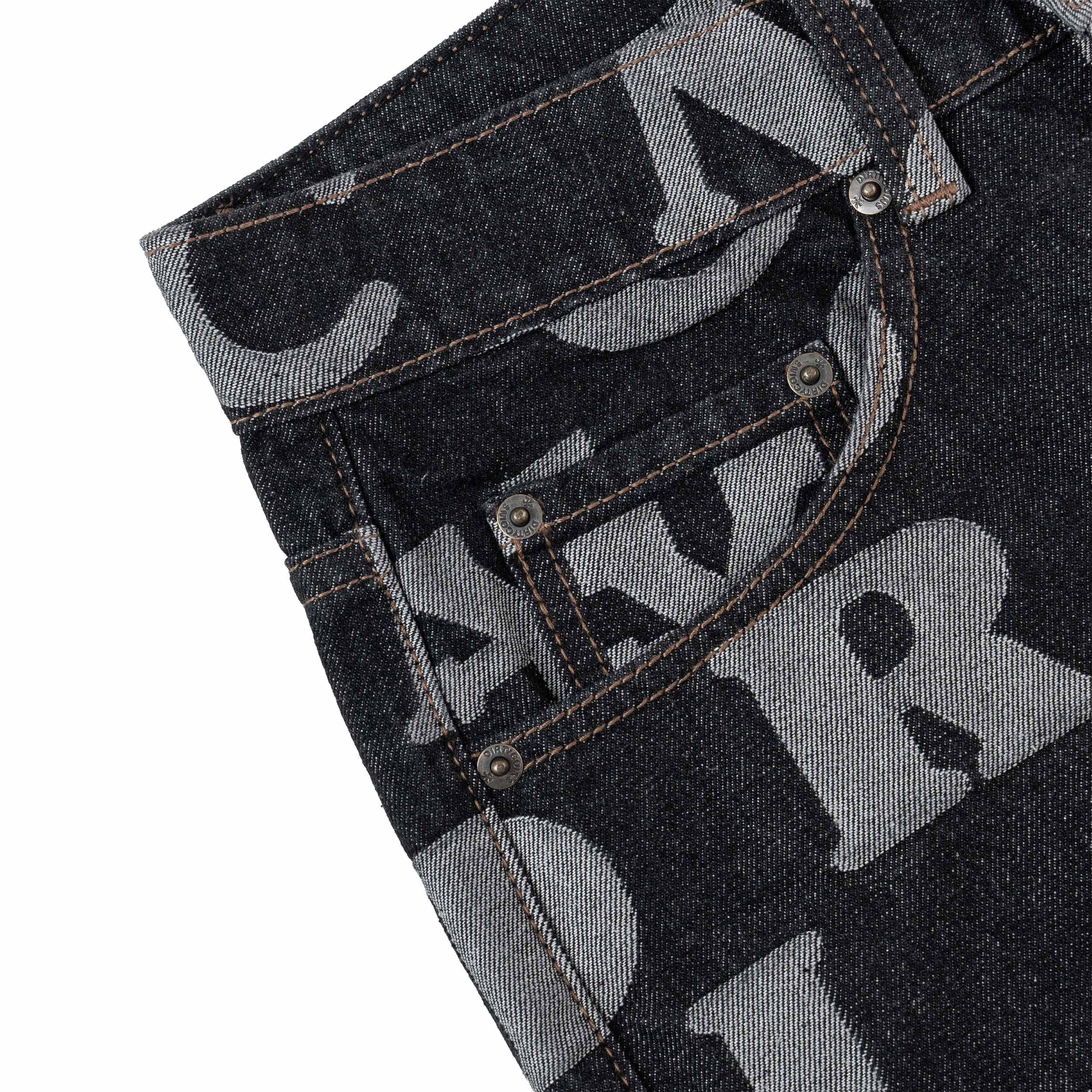 Quần DirtyCoins Denim Letter Monogram - Black