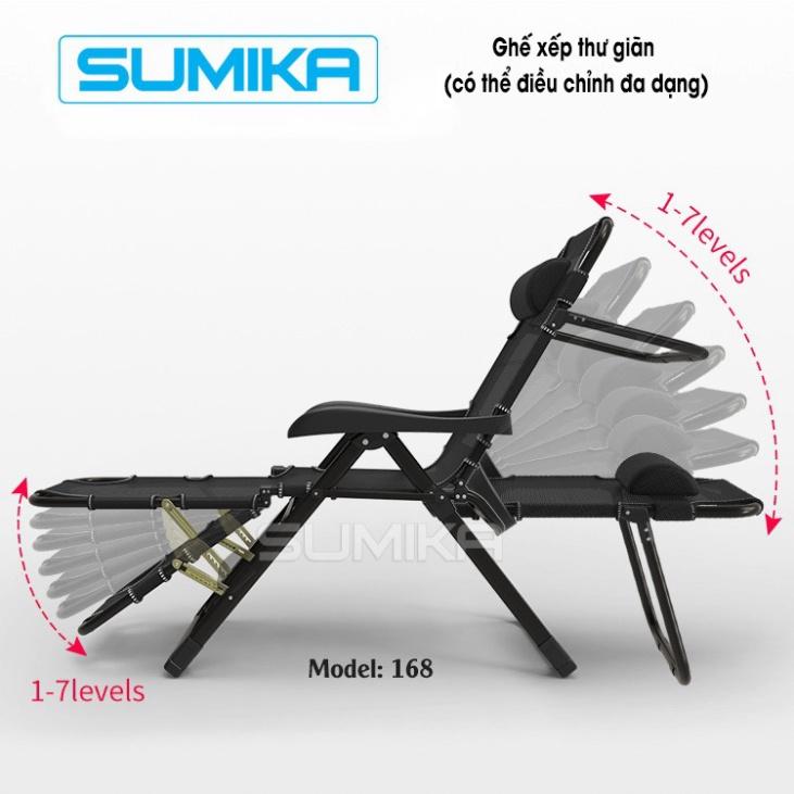 Ghế xếp ngã giường SUMIKA 168, 168A - tải trọng 300kg, có thêm con lăn massage tay cho mẫu 2020