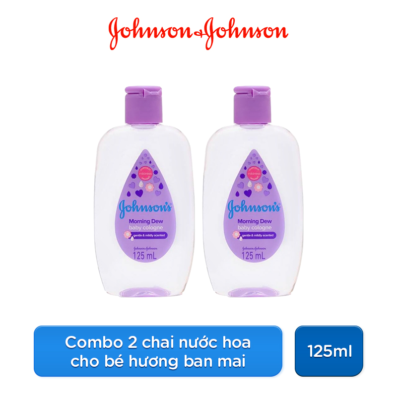 Combo 2  Chai Nước Hoa Cho Bé Johnson's Baby Cologne Hương Ban Mai Morning Dew Baby Cologne 125ml