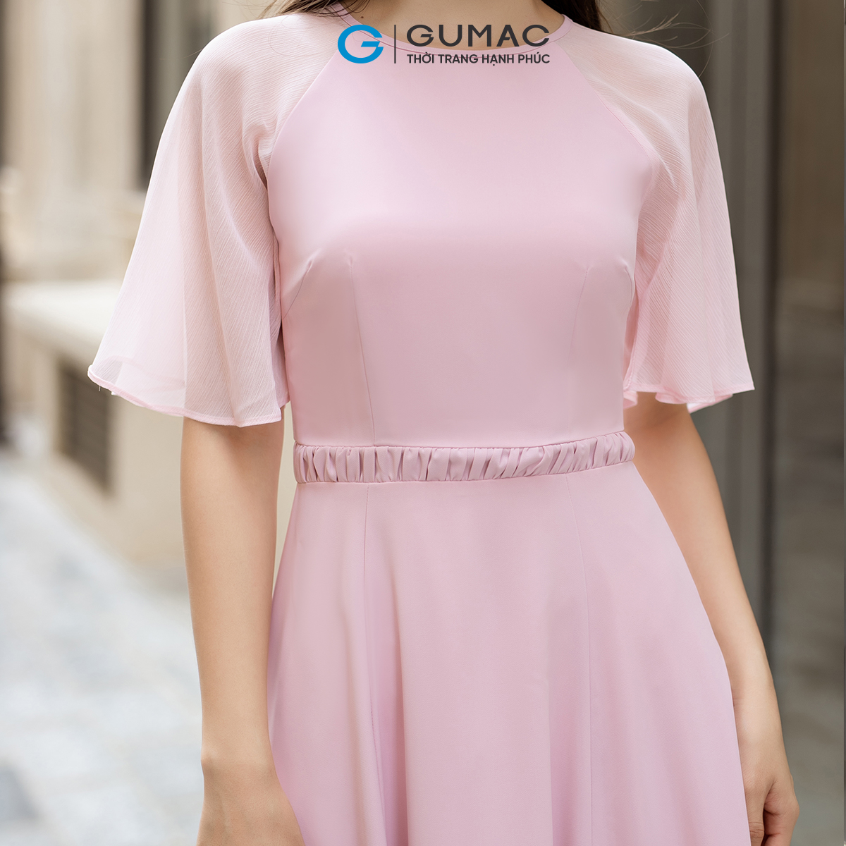 Đầm tay raglan eo kiểu GUMAC DD04069