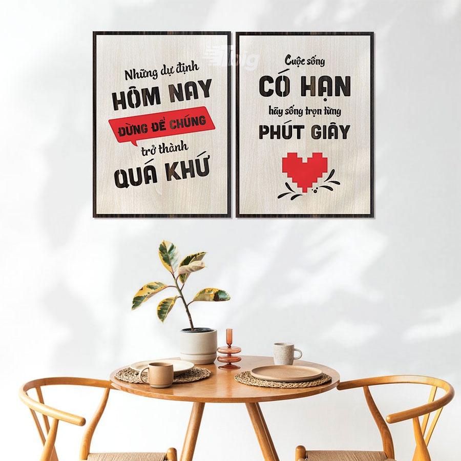 25 cặp tranh slogan set 2 tấm treo tường trang trí tạo động lực trang trí văn phong công ty