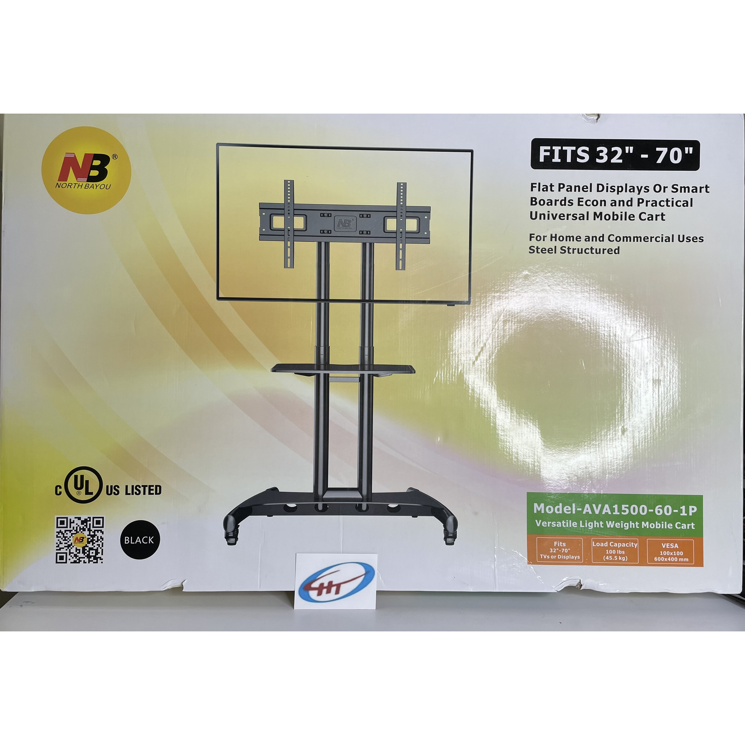 Giá Treo TiVi Di Động AVA1500 Màu Đen Lắp Cho Màn Hình 32 inch - 70 inch Hàng Nhập Khẩu