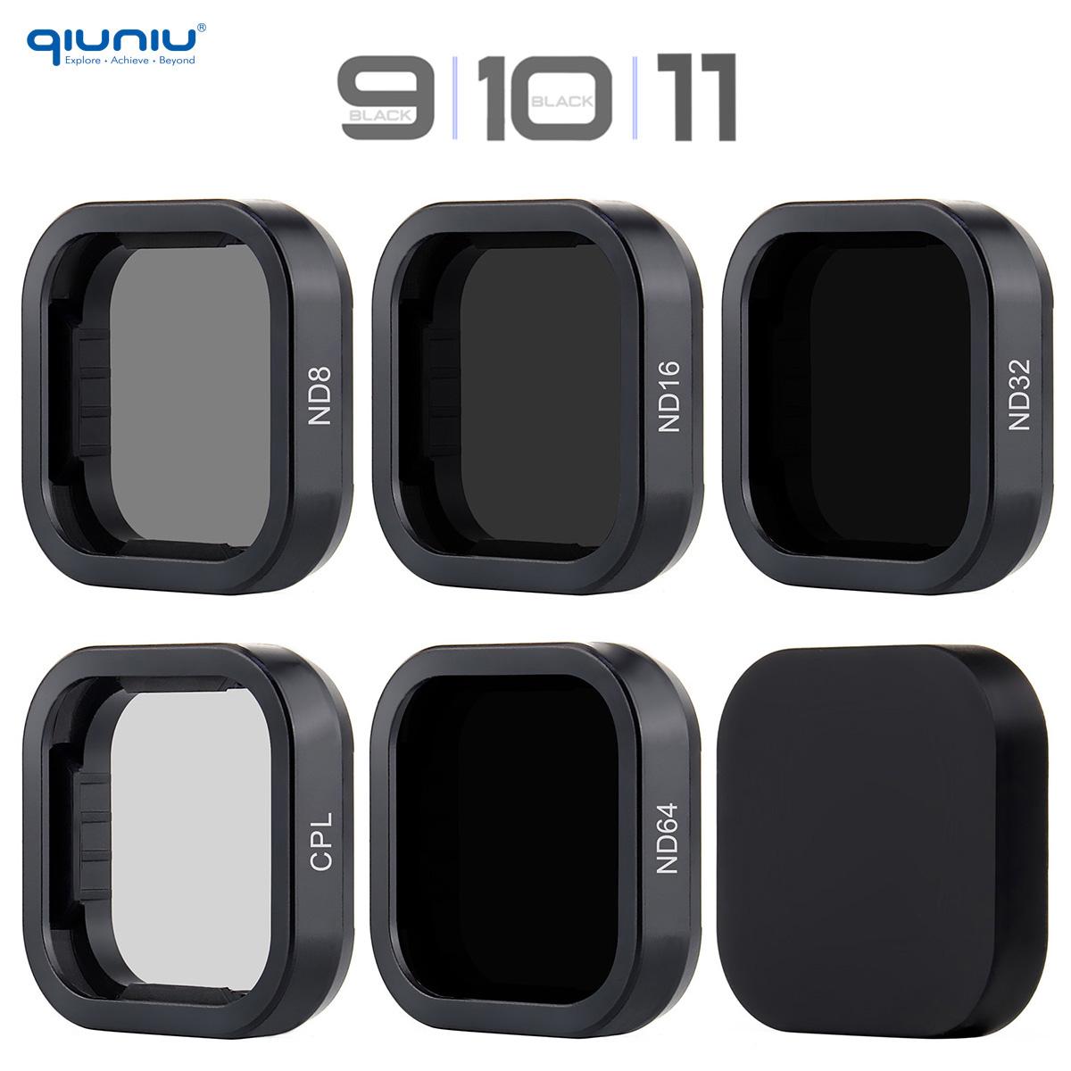 Qiuniu ND CPL Bộ lọc cho GoPro Hero 9 10 11 Black ND64 ND32 ND16 Bộ dụng cụ lọc màu đỏ cho Go Pro 11 Mini ống kính phân cực Phụ kiện