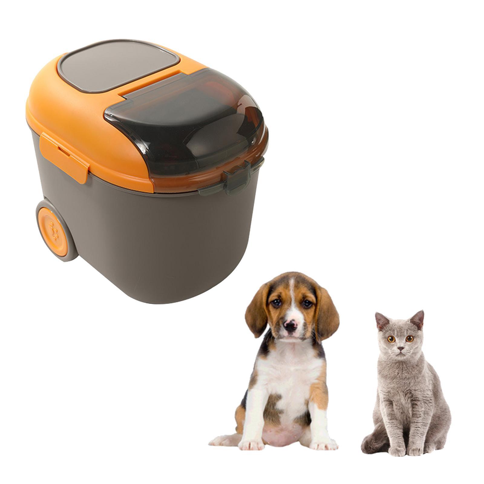 Pet Food Storage Cat Food Bucket Dry Transparent Lid Container for Dog grey