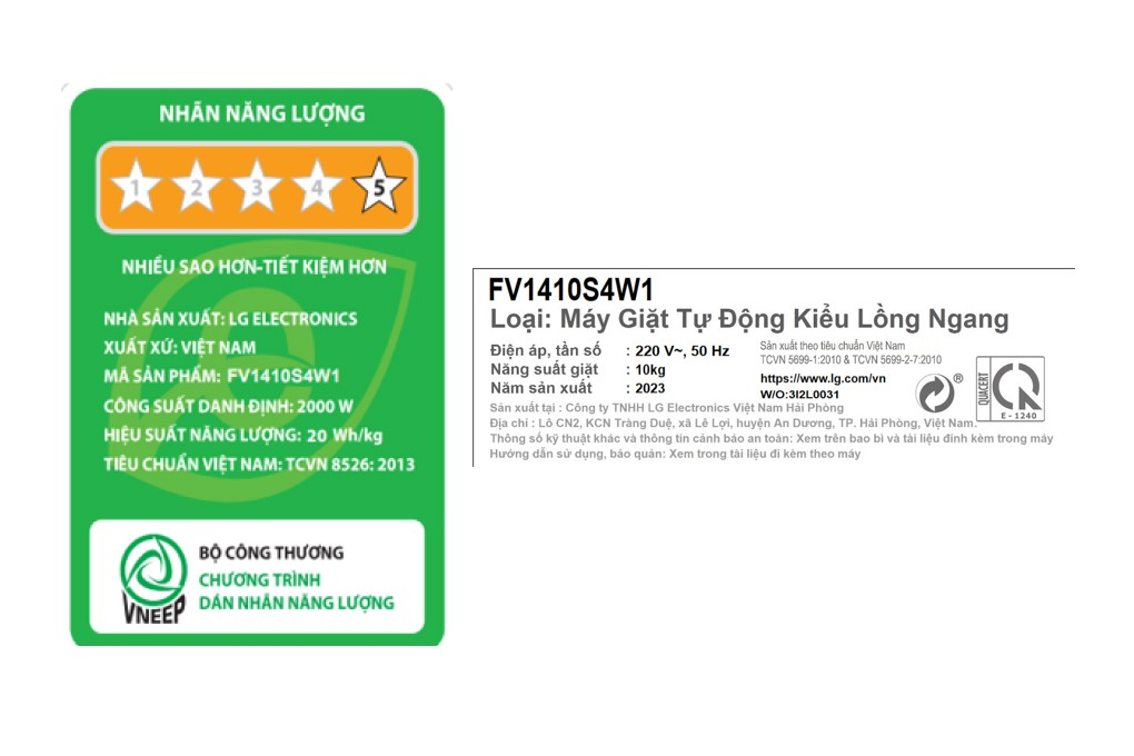 Máy giặt LG AI DD Inverter 10 kg FV1410S4W1 - Hàng Chính Hãng
