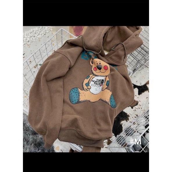 Áo hoodie nam nữ,Áo sweater nỉ nam nữ from rộng Unisex chất nỉ ngoại siêu dày dặn in hình GẤU