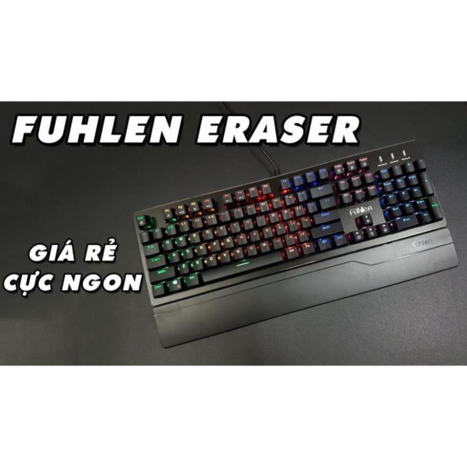 Bàn phím cơ Gaming Fuhlen Eraser - Fuhlen E - Led Rainbow - Black Blue switch - - Hàng Chính Hãng