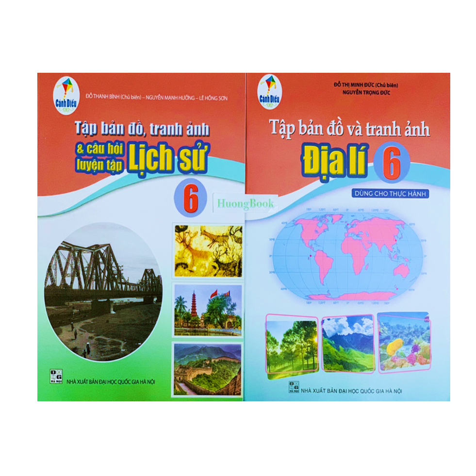 Sách - Combo Tập bả.n đ.ồ, tranh ảnh &amp; câu hỏi luyện tập Lịch sử và địa lý 6 (Cánh diều) (BT)