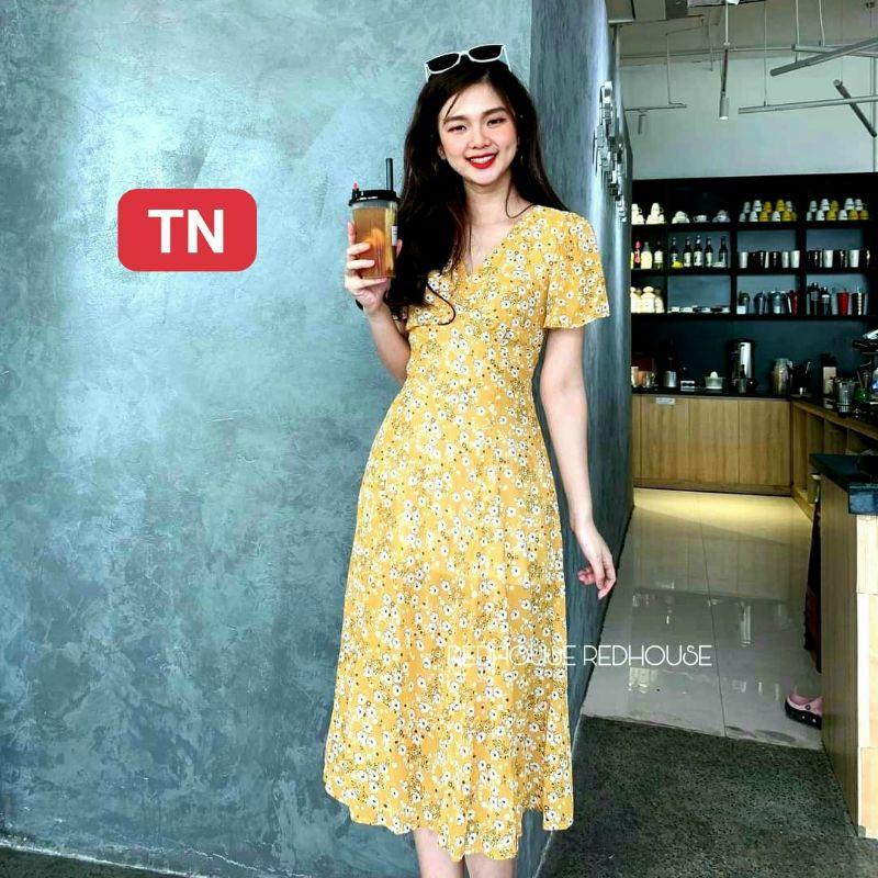 ĐẦM HOA CÚC LỤA 2 LỚP