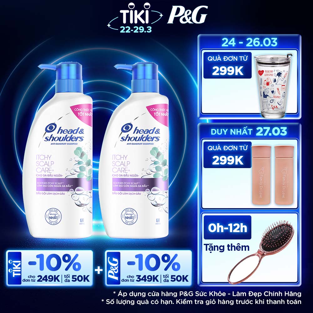 Combo 2 Dầu Gội HEAD &amp; SHOULDERS Cho Da Đầu Ngứa 625ml