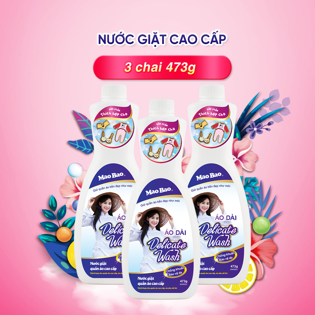 Combo 03 Chai Nước Giặt Cao Cấp Mao Bao 473g